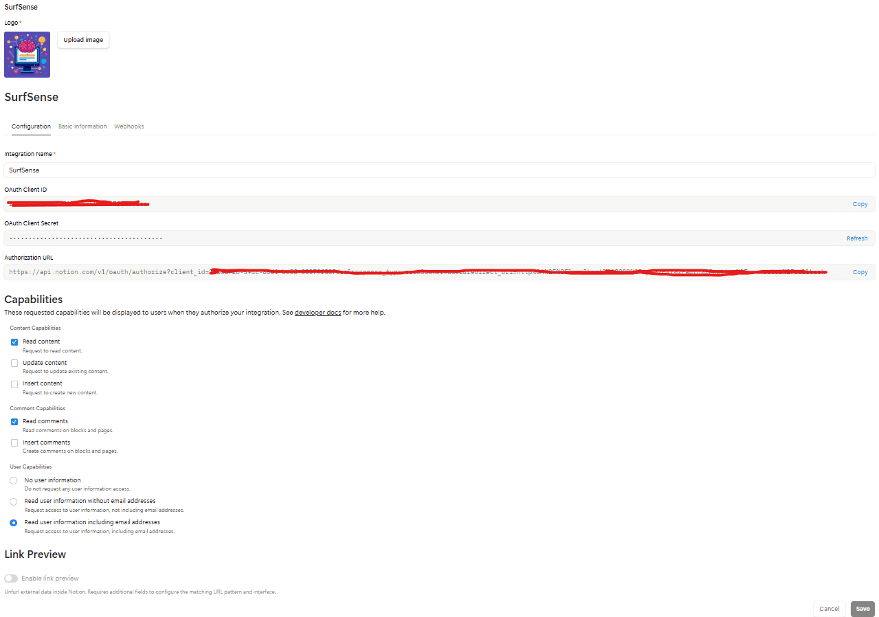 Integration Configuration